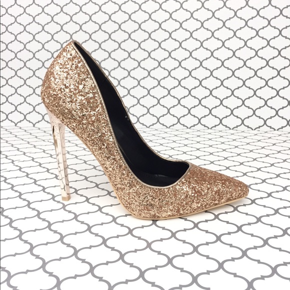 ✨HP✨💋Rose Gold Glitter Heels💋 - Picture 2 of 7